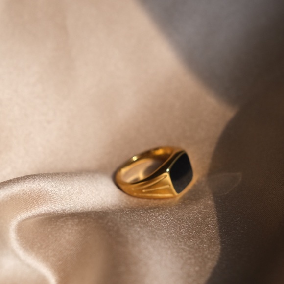 ❤️‍🔥18K Gold Plated Black Spinal Ring - Picture 5 of 12